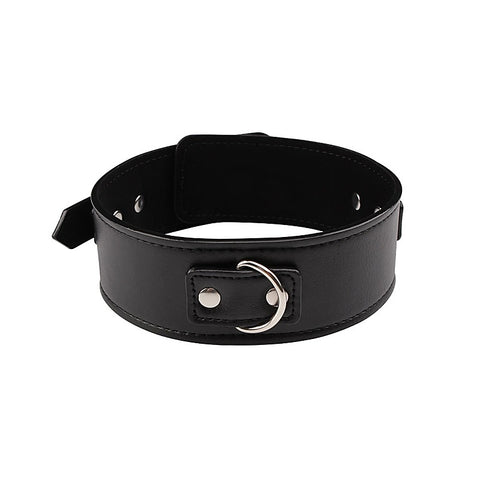 Behave Midnight Fully Adjustable Bondage Collar Black - Collars and Leads