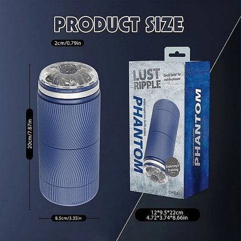Lust Ripple Phantom Mens Masturbator Blue