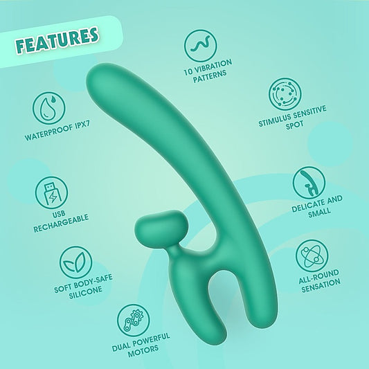 Lust Ripple Hriendyri Personal Adult Massager Teal - Personal Massagers