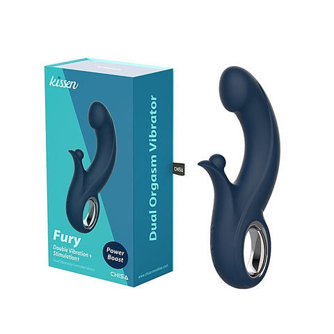 Kissen Fury Rabbit Style G Spot Vibrator Navy Blue - Rabbit Vibrators