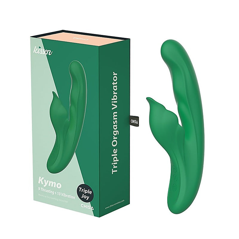 Kissen Kymo Triple Orgasm Rabbit Vibrator Green - Rabbit Vibrators