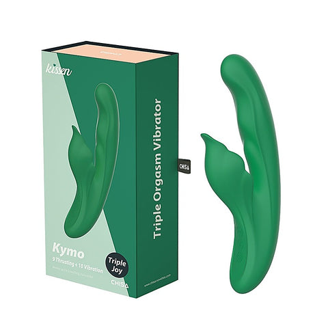 Kissen Kymo Triple Orgasm Rabbit Vibrator Green - Rabbit Vibrators