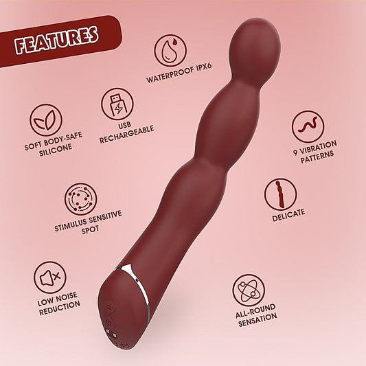 Lust Ripple Lapper Multi Function G Spot Vibrator Burgundy - G-Spot Vibrators