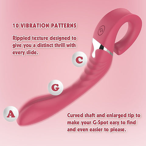 Lust Ripple Cavort 10 Function G Spot Vibrator Pink - G-Spot Vibrators
