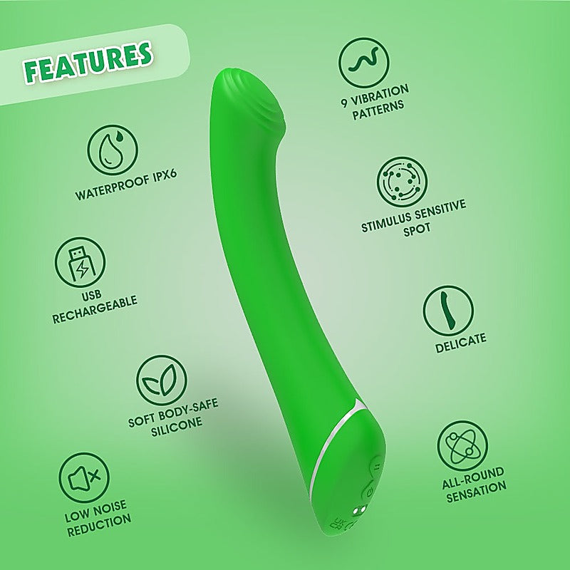 Lust Ripple Popple 9 Function G Spot Massager Green - G-Spot Vibrators