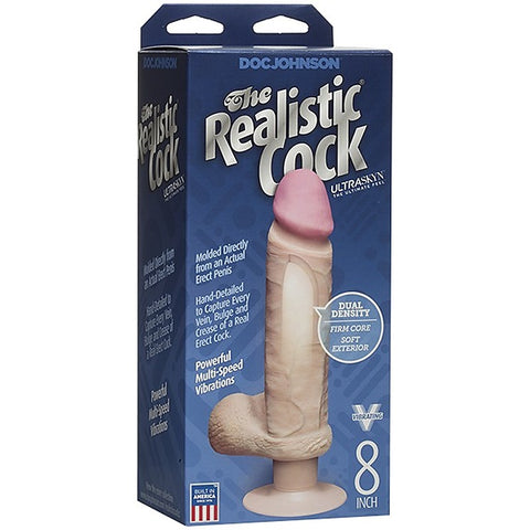 Ultraskyn Multi-Function Vibrating Dong 8 Inch - Vibrating Dildos
