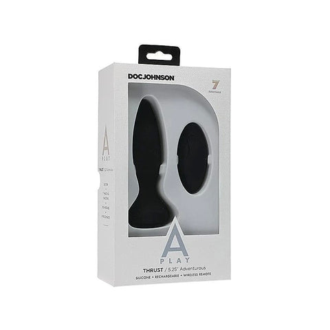 A-Play Thrust Adventurous Rechargeable Remote Control Silicone Anal Plug Black - Butt Plugs