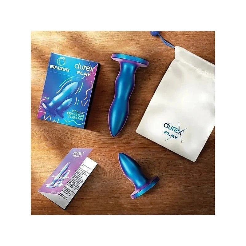 Deep & Deeper Silicone Anal Plug Set By Durex - Butt Plugs