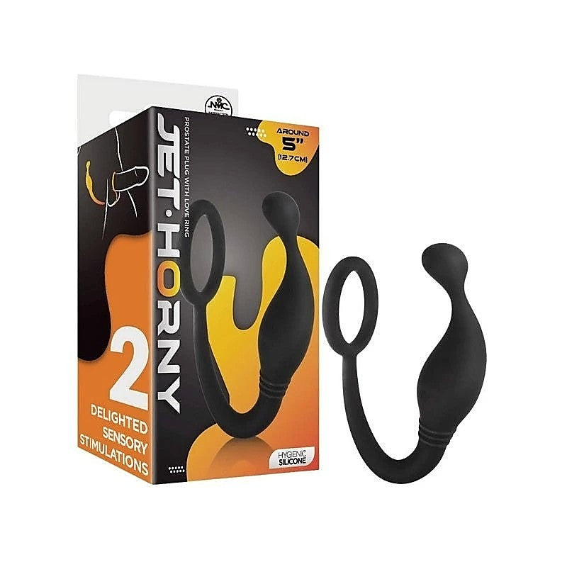 Jet Horny Male Prostate Plug with Cock Ring - Prostate Toys