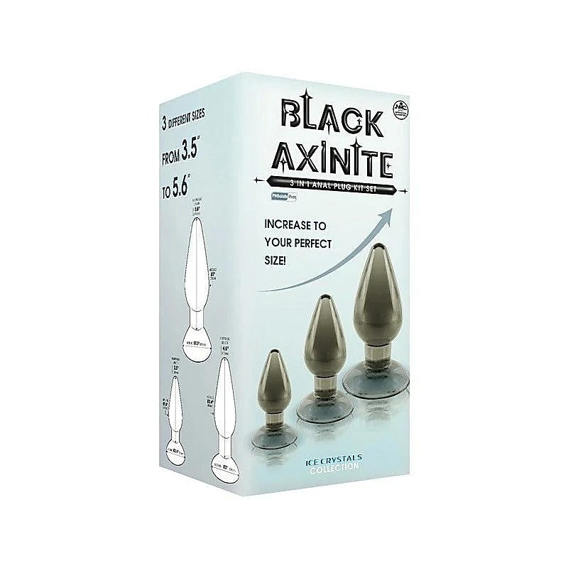 Black Axinite 3-In-1 Anal Plug Kit By Nanma Corporation - Butt Plugs