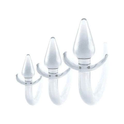 Black Axinite 3 In 1 Unique Design Anal Plug Kit With Tail - Butt Plugs