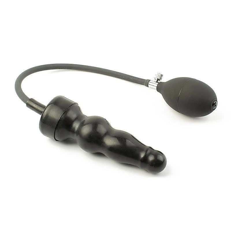 Strafe Inflatable Ribbed Silicone Anal Plug - Butt Plugs