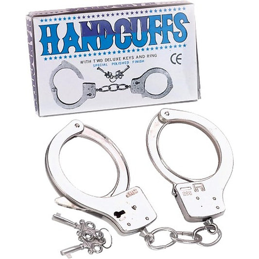 Excellent Power Metal Handcuffs With Two Deluxe Keys & Ring - Cuffs And Restraints