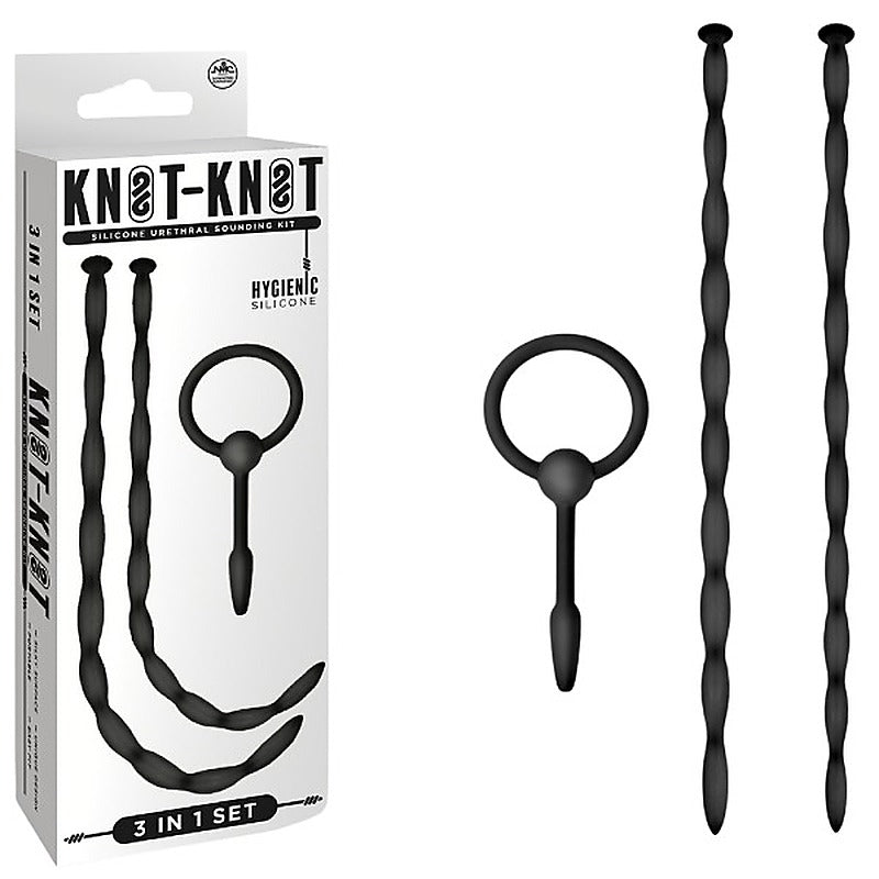 Knot Knot Twist Silicone Urethral Sounding Kit - Urethral Sounds