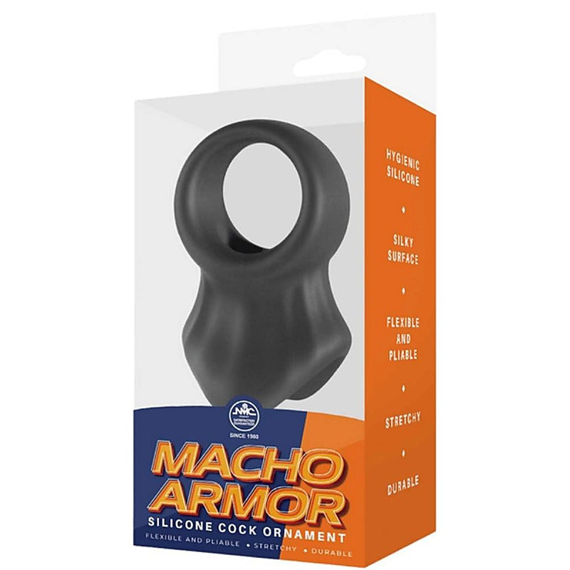 Macho Armor Silicone Stretchy Cock And Ball Ornament - Ball and Cock Toys