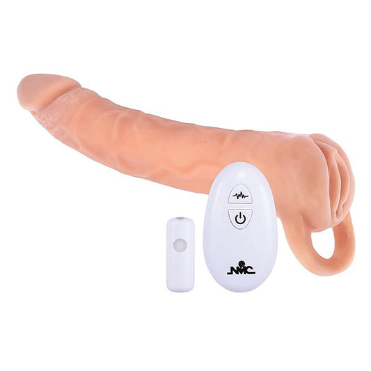 Excellent Power Remote Control Vibrating Penis Extendor 9 Inch Flesh
