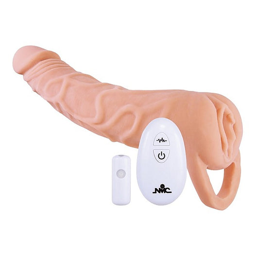 Excellent Power Remote Control 10 Function Penis Extendor 9 Inch Flesh