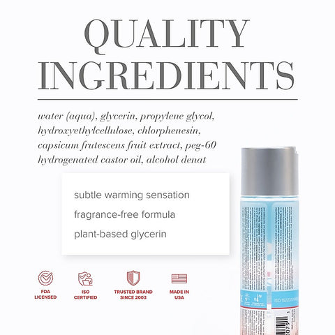 Jo H20 Water Based Warming Lubricant By System Jo - Water Based Lubes