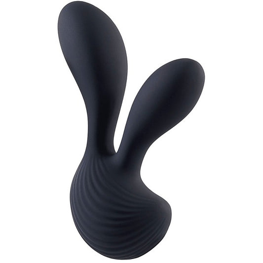 Deep Romance Dual Motors G Spot Silicone Vibrator Black - G-Spot Vibrators