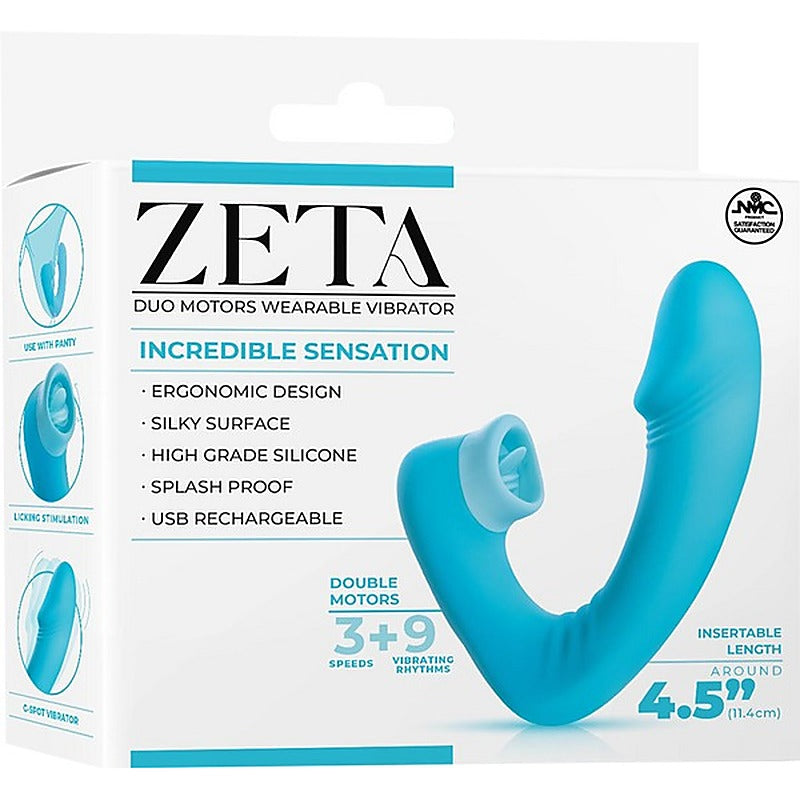 Zeta Dual Motor Usb Rechargeable Wearable Clitoral Vibrator - Clit Ticklers and Pulsators