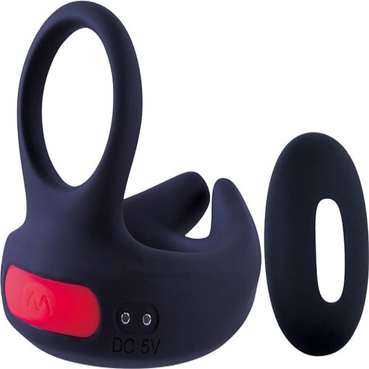 Giga Booster Dual Motor Vibrating Cock Ring with Scrotal Stimulator - Vibrating Cock Rings