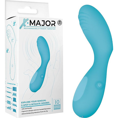 X. Major 10 Function Rechargeable Finger Vibrator - Finger and Tongue Vibrators