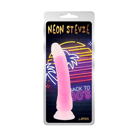 Neon Stevie 8.4 Inches Suction Realistic Silicone Dildo Plus Free Clean Vibe - Realistic Dildos