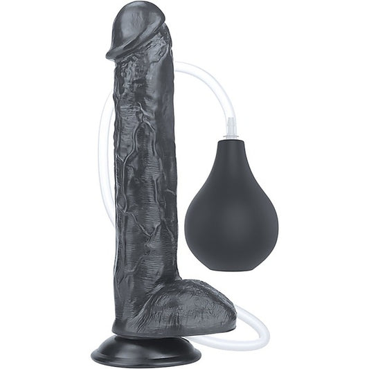 Squirt Extreme Realistic Looking Dong Black By Lovetoy - Realistic Dildos