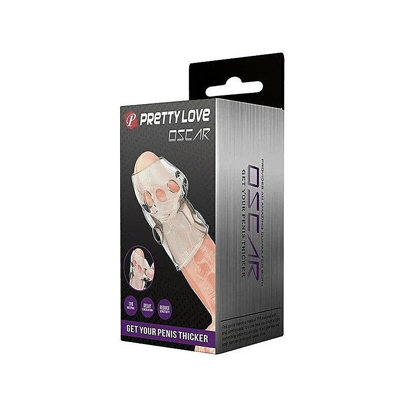 Pretty Love Oscar Mens Penis Sleeve Clear - Penis Sleeves and Extenders