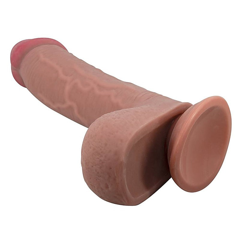 Pretty Love Sliding Skin Series Suction Cup Realistic Dildo Tan - Realistic Dildos