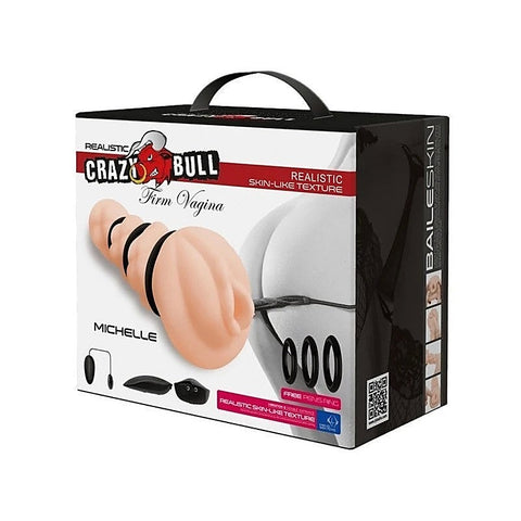 Crazy Bull Michelle Firm Vagina Vibrating Realistic Stroker Flesh - Masturbators and Strokers