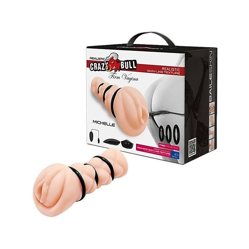 Crazy Bull Michelle Firm Vagina Vibrating Realistic Stroker Flesh - Masturbators and Strokers