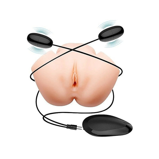 Crazy Bull Veronica Dual Vagina & Ass Vibrating Mens Masturbator Flesh - Realistic Butts And Vaginas