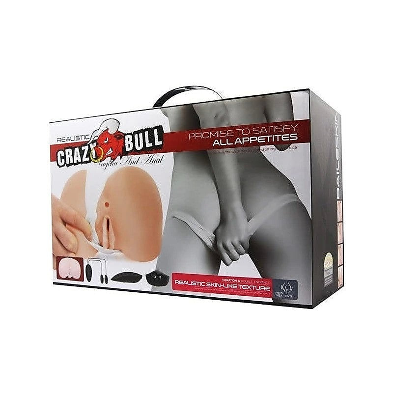 Crazy Bull Doggy Style Vibrating Vagina & Anal Stimulator Flesh - Realistic Butts And Vaginas