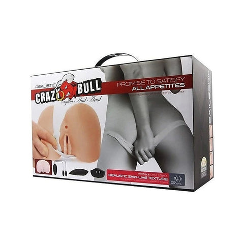 Crazy Bull Doggy Style Vibrating Vagina & Anal Stimulator Flesh - Realistic Butts And Vaginas