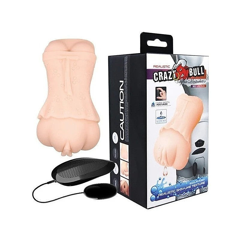 Crazy Bull Water Activated 3D Life Like Vibrating Vagina Male Stroker Flesh - Realistic Butts And Vaginas