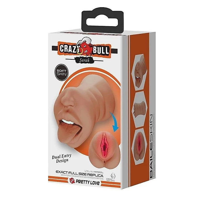 Crazy Bull Sarah Premium Dual Channel Male Masturbator - Realistic Butts And Vaginas