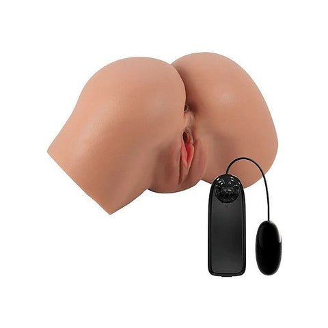 Crazy Bull Hailey Double Entry Realistic Vibrating Male Masturbator Tan - Realistic Butts And Vaginas
