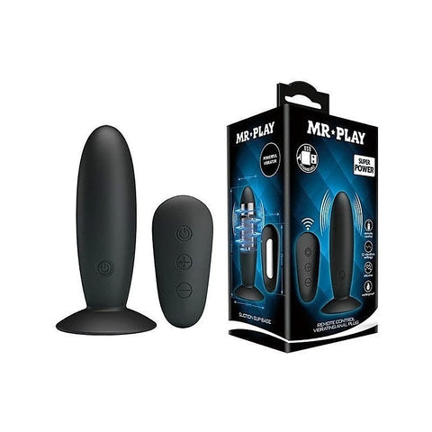 Mr Play Remote Control Vibrating Anal Plug Black - Butt Plugs