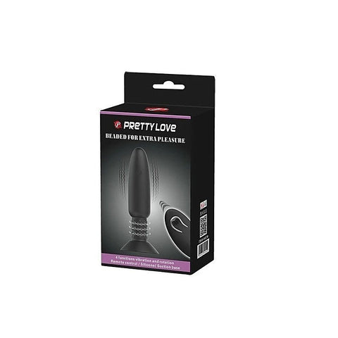 Pretty Love Rechargeable Beaded Anal Plug For Extra Romance Black - Butt Plugs