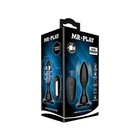 Mr Play High Quality Remote Control Vibrating Anal Plug Black - Butt Plugs
