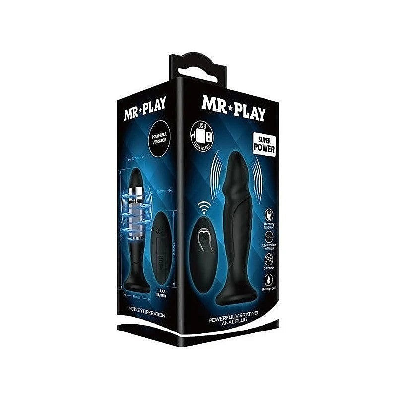 Mr Play Sleek & Powerful Vibrating Remote Control Anal Plug Black - Butt Plugs