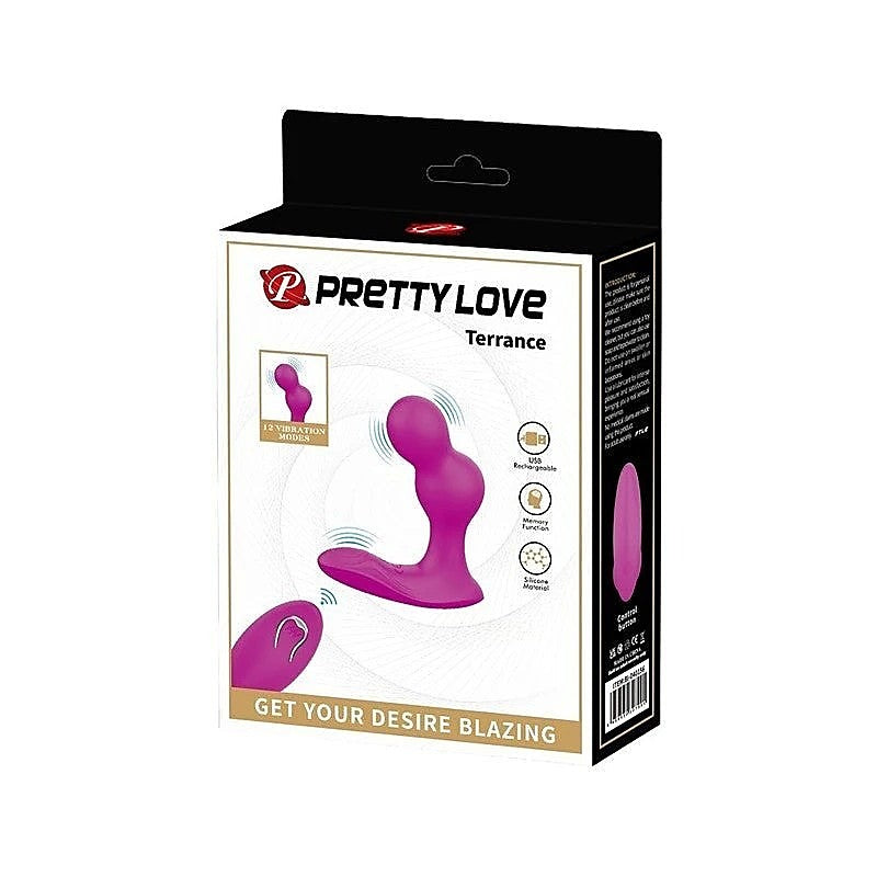 Pretty Love Terrance Flexible Remote Controlled Anal Vibrator Massager Purple - Anal Vibrators