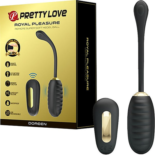 Pretty Love Doreen 12 Functions Remote Control Love Egg Massager Black - Love Eggs and Kegel Exercisers