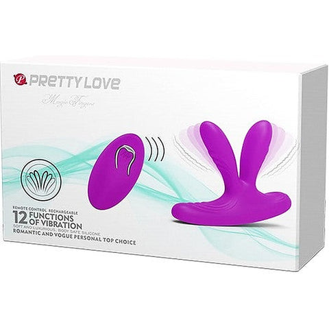 Pretty Love Magic Finger 12 Function Remote Control Clitoral Vibrator Purple - Clit Ticklers and Pulsators