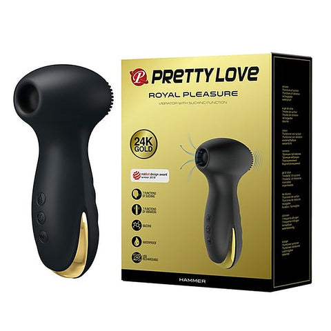 Pretty Love Hammer Rechargeable Clitoral Stimulator Black - Clit Ticklers and Pulsators