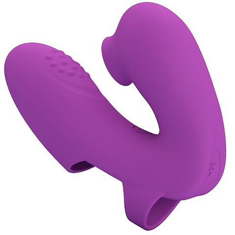 Pretty Love Athena Rechargeable Silicone Finger Vibrator Purple - Finger and Tongue Vibrators