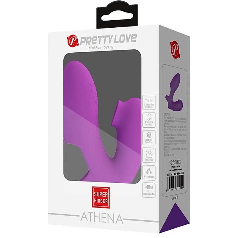 Pretty Love Athena Rechargeable Silicone Finger Vibrator Purple - Finger and Tongue Vibrators