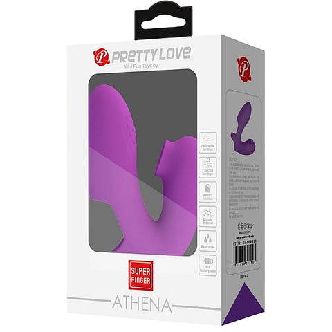 Pretty Love Athena Rechargeable Silicone Finger Vibrator Purple - Finger and Tongue Vibrators