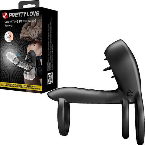 Jammy 12 Function Vibrating Penis Sling By Baile - Vibrating Cock Rings